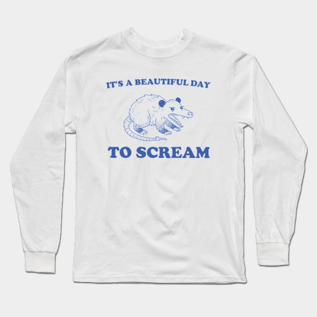 Screaming Possum Long Sleeve T-Shirt by Y2KERA